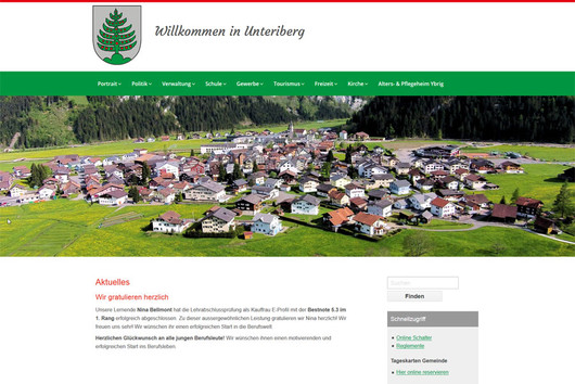 Bild Webseite unteriberg.ch