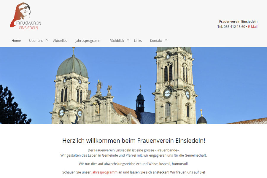 Ansicht Webauftritt Frauenverein Einsiedeln